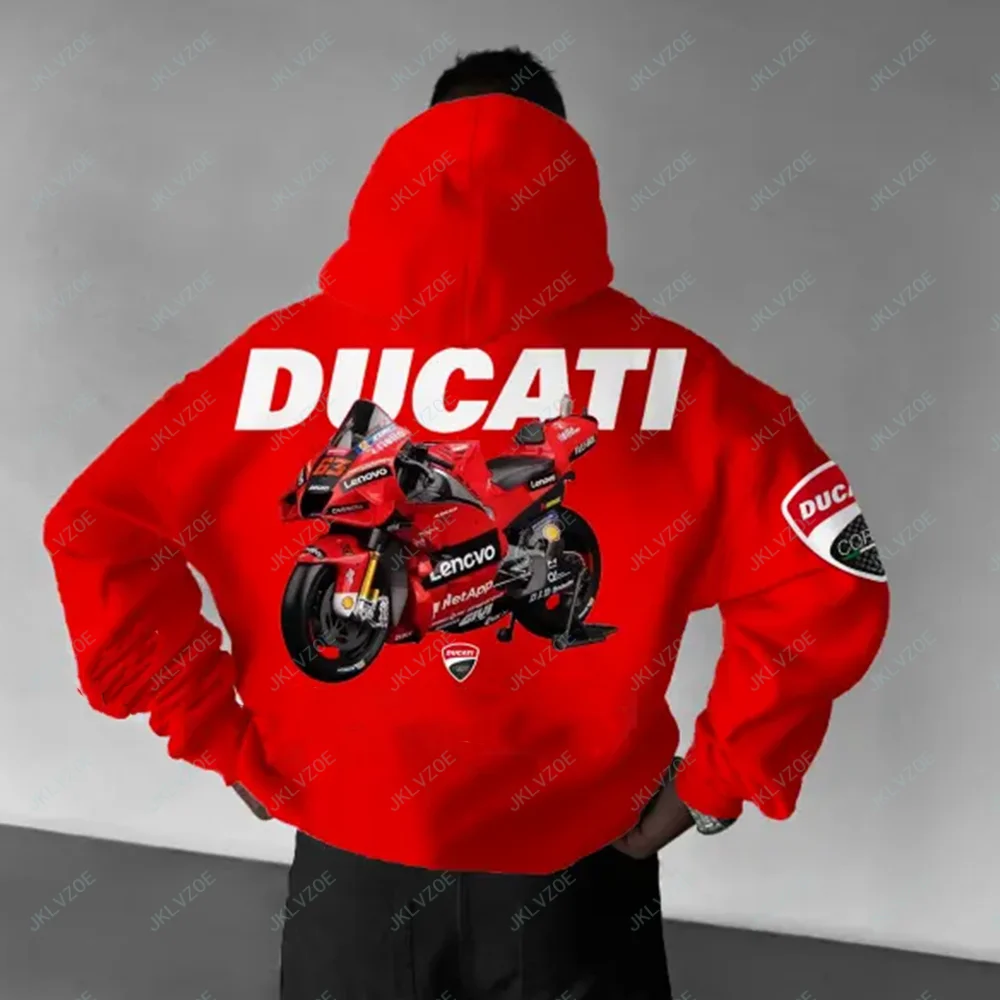 Autumn Winter Vintage Racing Hoodie Ducati Men Racing Motorcycle Sportswear Casual Team Clothes Gift Motorcycle Sports Pullover