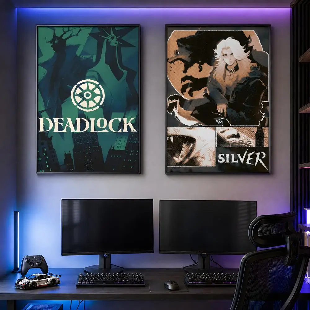 Game Deadlock Hero Shooter MOBA Poster PP Self Adhesive Decorative HD for Garage gaming room living room Gift