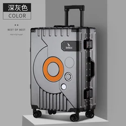 Fashion Aluminum frame travel luggage silent large-capacity trolley suitcase 20 inch suitcase carry on 24 inch password box