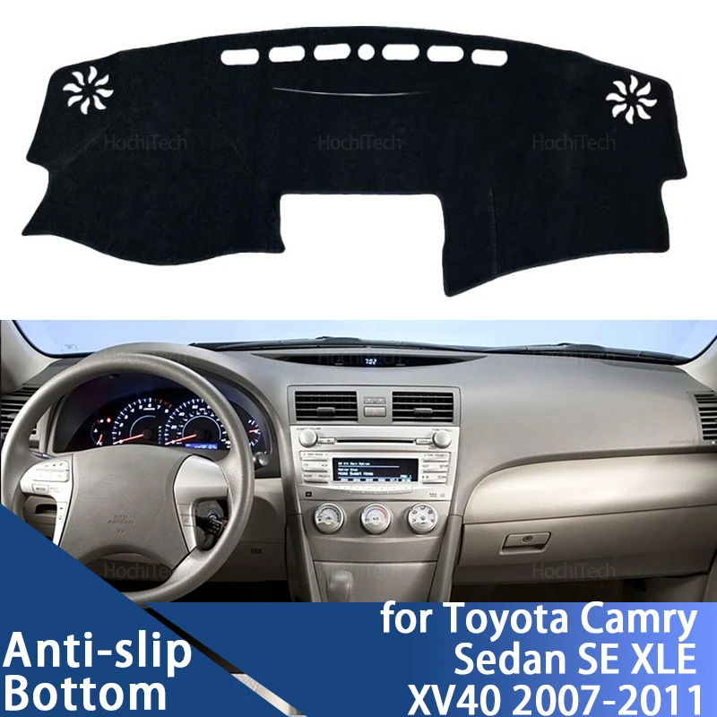 Accesorios para tablero de instrumentos de coche, alfombrilla para tablero, alfombrilla para tablero, alfombrillas Anti-UV para Toyota Camry Sedan SE XLE XV40 2007 ~ 2011