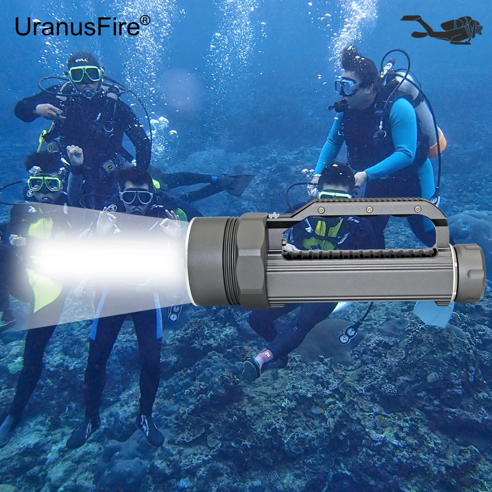 

Diving Flashlight 4x XM-L2 LED Flashlight Underwater Torch Waterproof Diver Light 4800 Lumens 26650 Lanterna