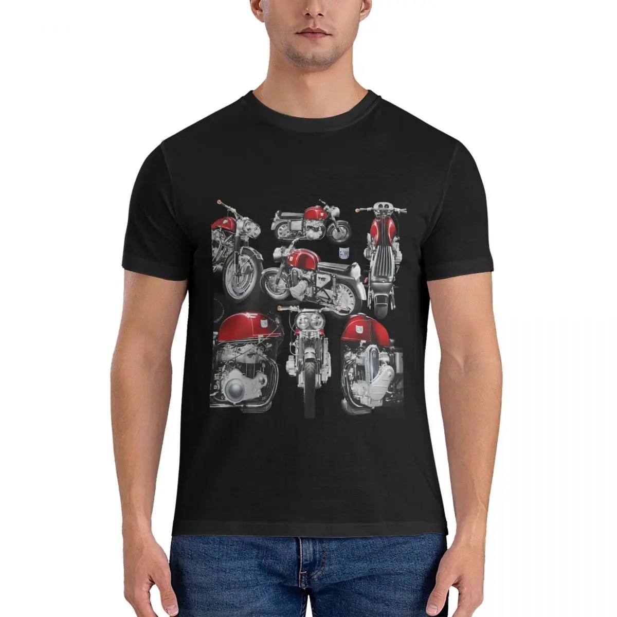 Camiseta Vintage de varios coches para hombre, camisa de cuello redondo 100% de algodón, camisetas de manga corta para motocicleta TT, 4XL, 5XL, 6XL, ropa