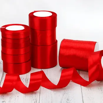紅色緞帶婚禮聖誕節萬聖節派對裝飾禮物包裝剪貼簿用品DIY蝴蝶結手工藝品包裝膠帶 6 最佳銷售 聖誕絲帶 - №2