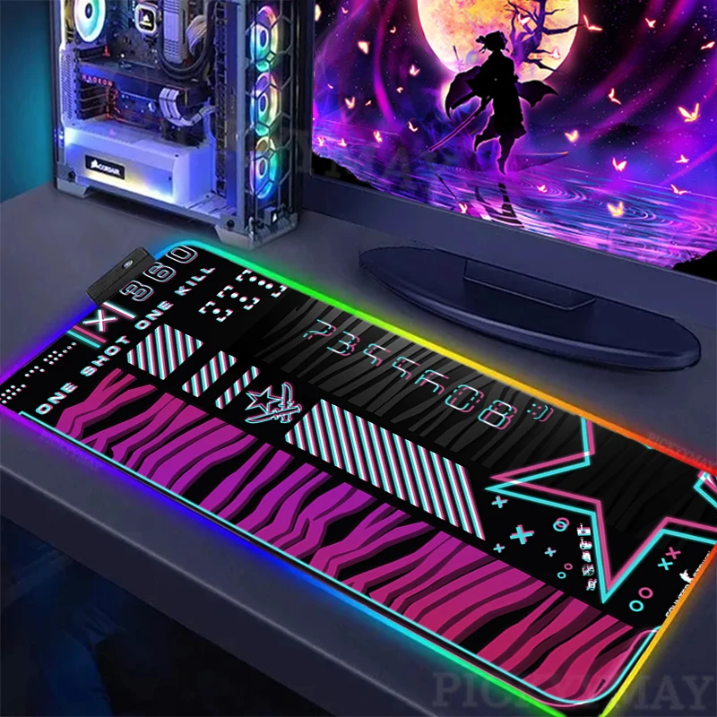 

Large RGB Mouse Mat Csgo Printstream Gamer Mousepads LED Gaming Mousepad Big Luminous Desk Pads Desk Mats Backlit Mouse Pad