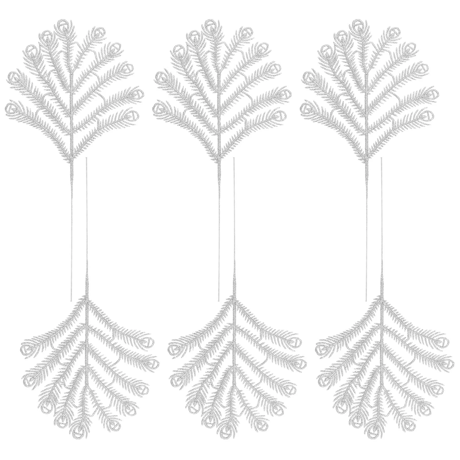 

6 Pcs Christmas Glitter Leaves Bedroom Decoration Leaf Hanging Ornament Decorations Xmas Tree Powder Exquisite Pendant Wedding