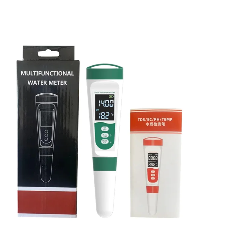 Multifunctional 5 in 1 Fish tank PH/TDS/EC/SALT/TEMP Meter Sea Water Salinity Tester PH Detector Swimming Pool 5 in 1 Tester