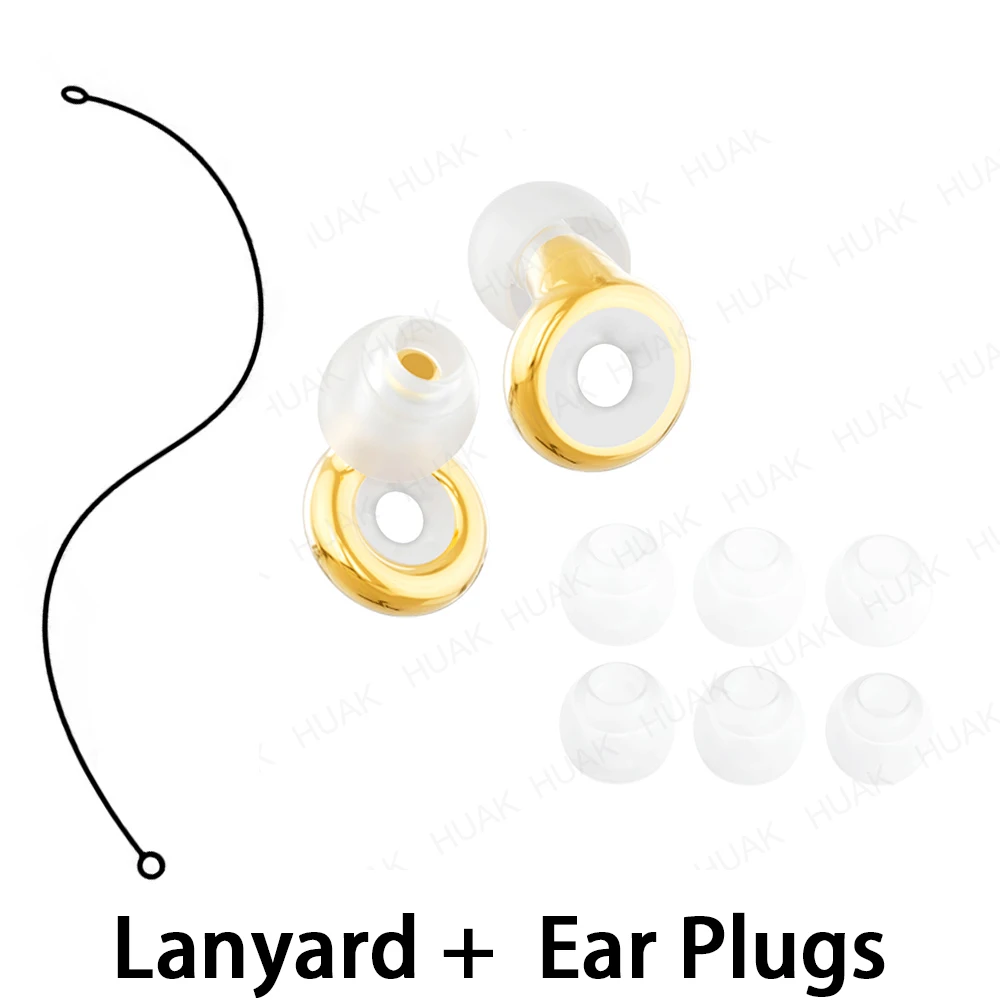 Reusable Noise Filter EarPlugs Sound Blocking For Daily Sleep Office Study Swim Motorcycle Riding Musician With Silicone Lanyard