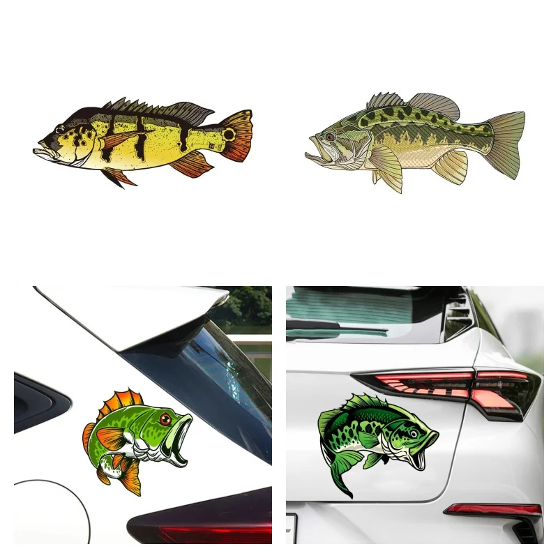 

Fish Car Stickers Motorcycle Decal Laptop Vinyl Car Wrap Anime Surfboard Decals Decor Car Accessories