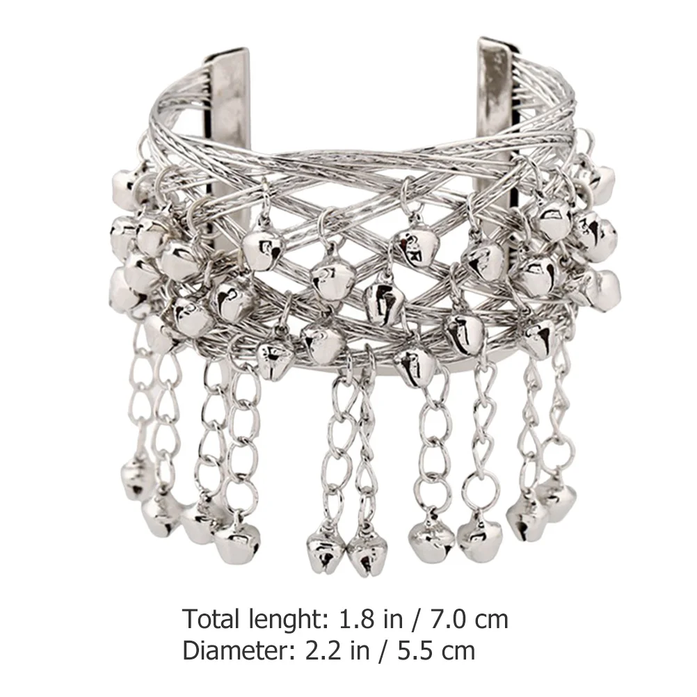 2 Stuks Buikdans Arm Bell Chains Metalen Bell Armbanden Lichtgewicht Ademende Arm Manchetten voor Vrouwen Prestaties Kostuum Accessoires