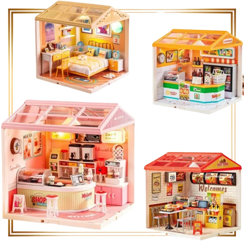 

Анимированный мультфильм Супер мир DIY сцена миниатюрный кукольный дом сборка игрушка детский подарок кукольный домик для девочек домашний набор аниме по периметру