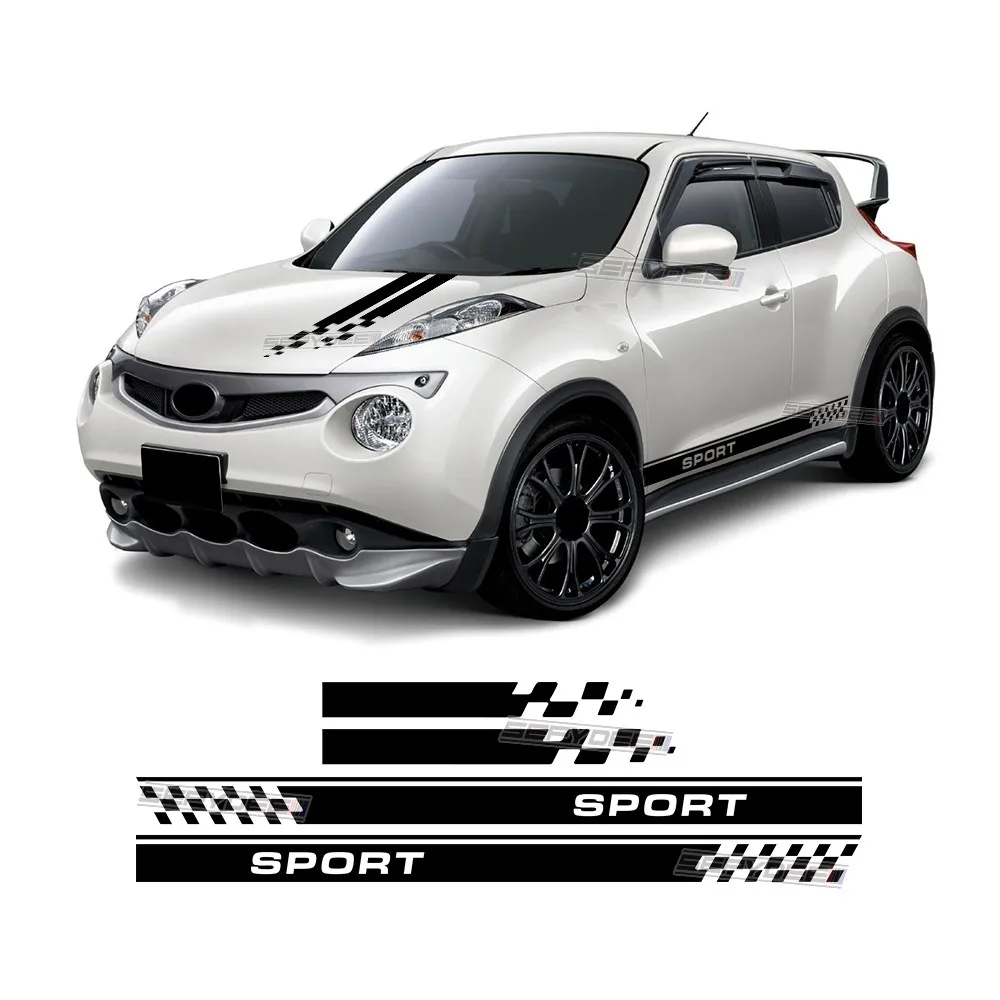 

Гоночный спортивный капот, комплект в полоску кузова, виниловая наклейка для Nissan Juke F15 2024, автомобильные аксессуары