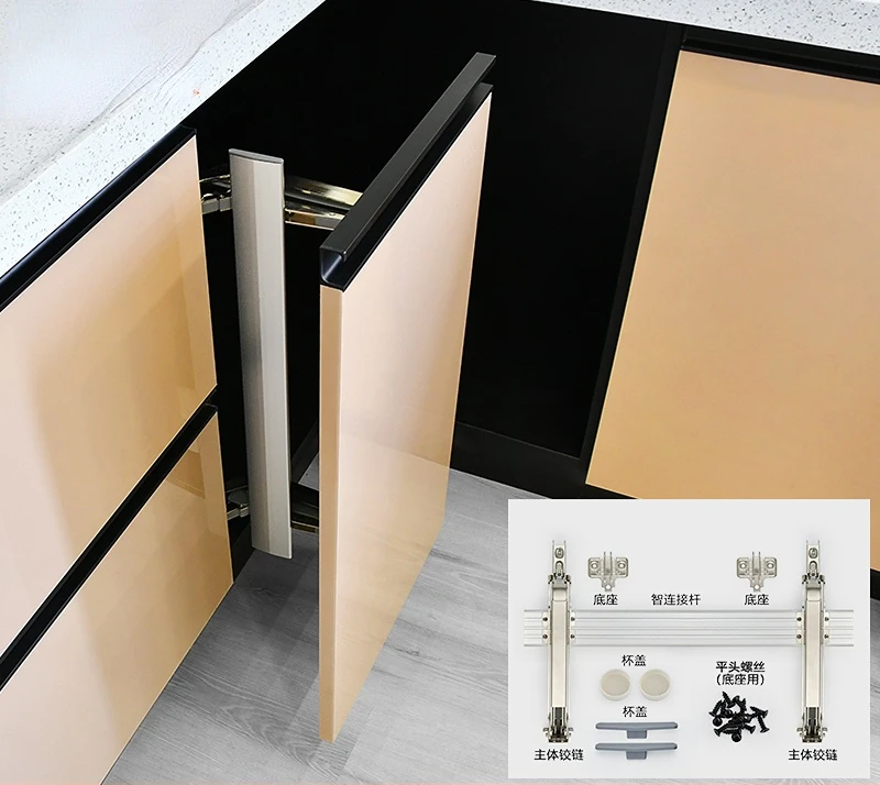 Wardrobe Bus Door Hinges Translation Cabinet Folding Hinges External Flat Door Cushioning Mute Damping Hardware