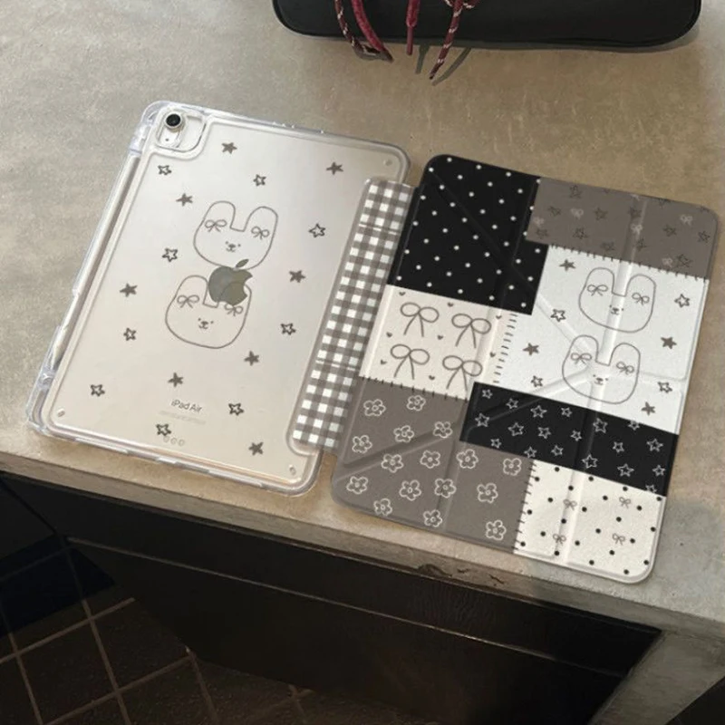 

Чехол с узором «Цветы и банты» для iPad Pro 11 M2 M3 M4 M5 A16 2025 Air 4 5 6 7 12.9/13/9.7/10.2/10.5/9.7 дюймов 5-го, 6-го, 7-го, 8-го, 9-го, 10-го, 11-го поколений