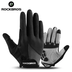 ROCKBROS guanti da ciclismo spugna Pad guanti da moto con dita lunghe per guanti da Mountain Bike da bicicletta guanti da MTB Touch Screen