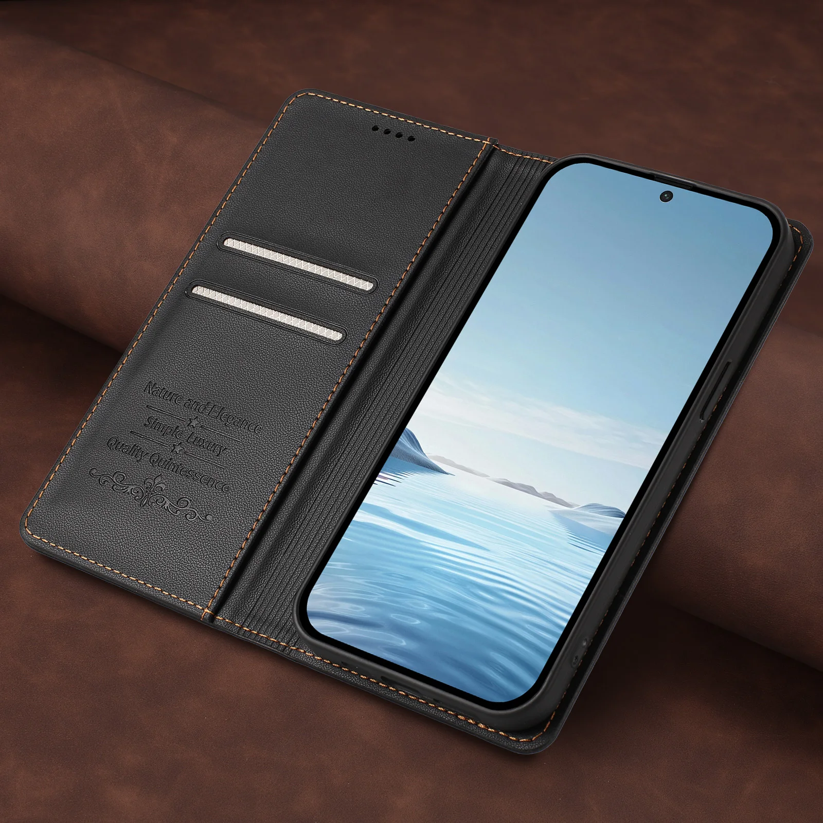 RFID-blokkerende flip telefoon - Leather Wallet Card Holder Phone Cover recensie en prijs