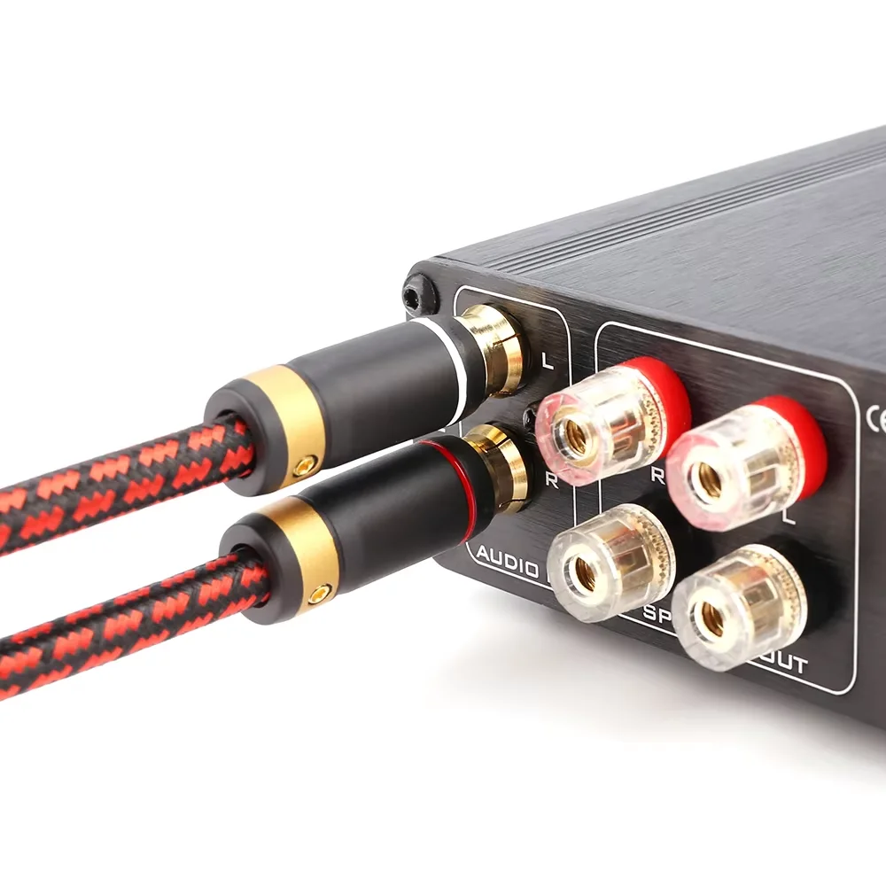 KGUSS 2Pcs/Pair 4N-OFC Professional RCA to RCA Audio Cable For Amplifier DAC TV Power amplifier speaker connection cable