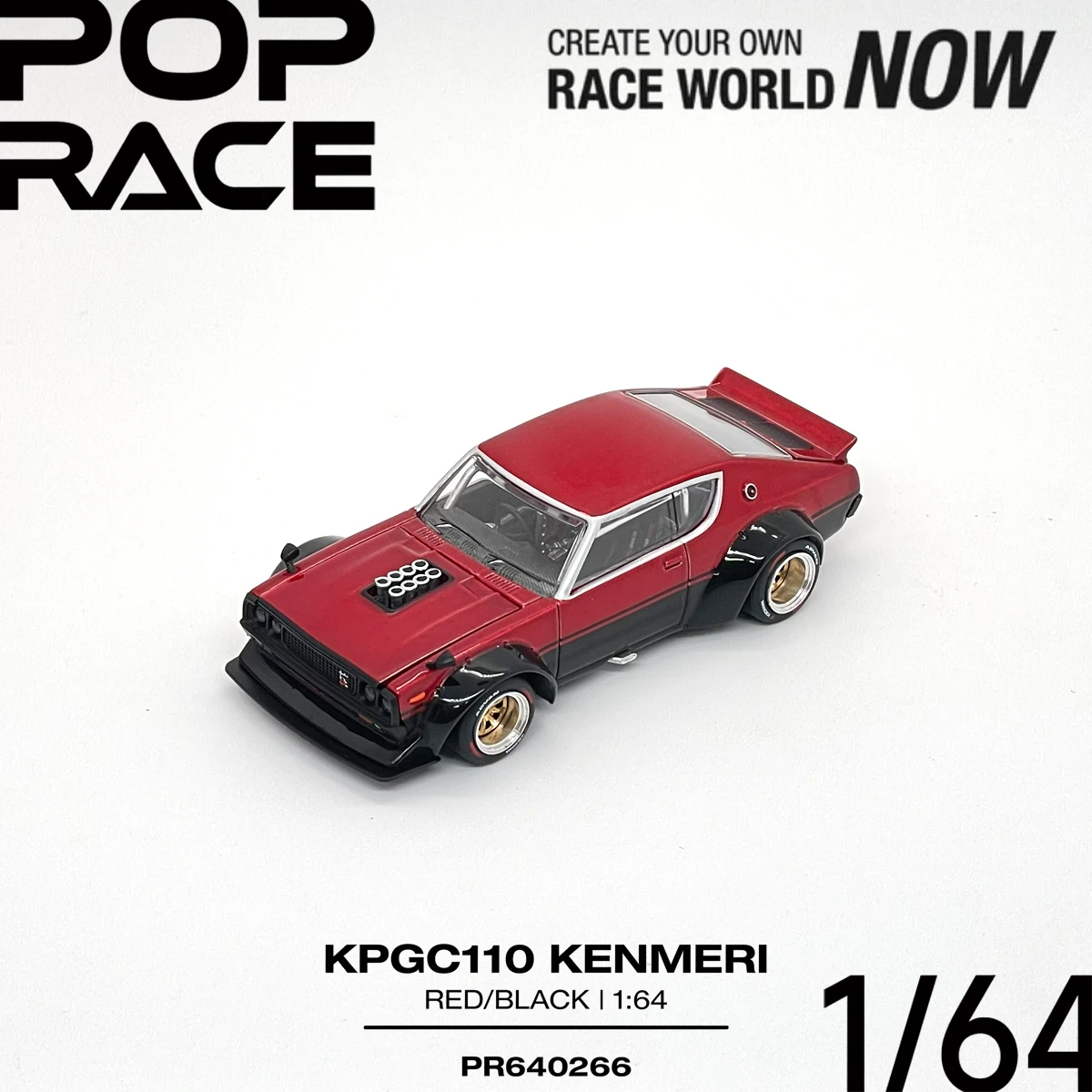 Pop Race 1:64 KPGC110 Kenmeri Red Black Open Hood & Trunk PR640266 Collectible Model Vehicles Alloy In Stock view 4