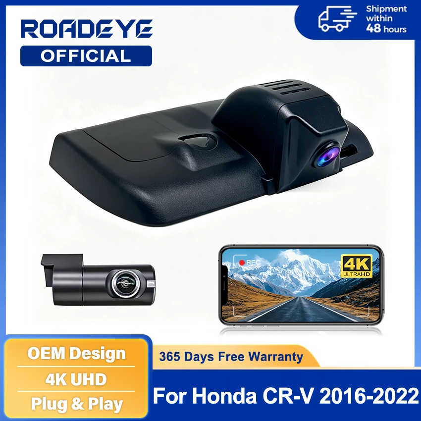 Car Dash Camera for Honda CR-V 5th 2017-2022 6th Gen 2023-2024, Plug and Play 4K OEM Look Car DVR For CRV WIFI & APP Control