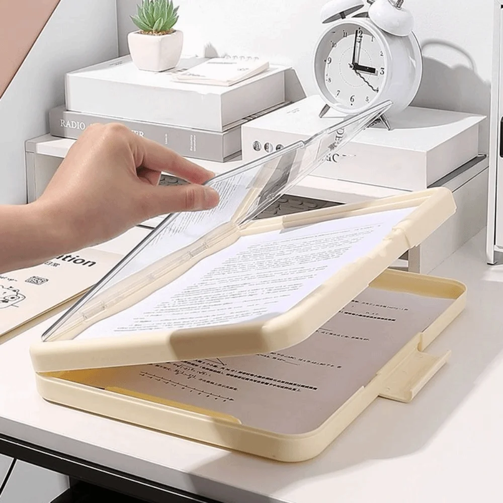 Double Layer A4 Clipboard with Storage Simple Clamp Document Organizer Durable Large Capacity Multi Functional Folder Home Use