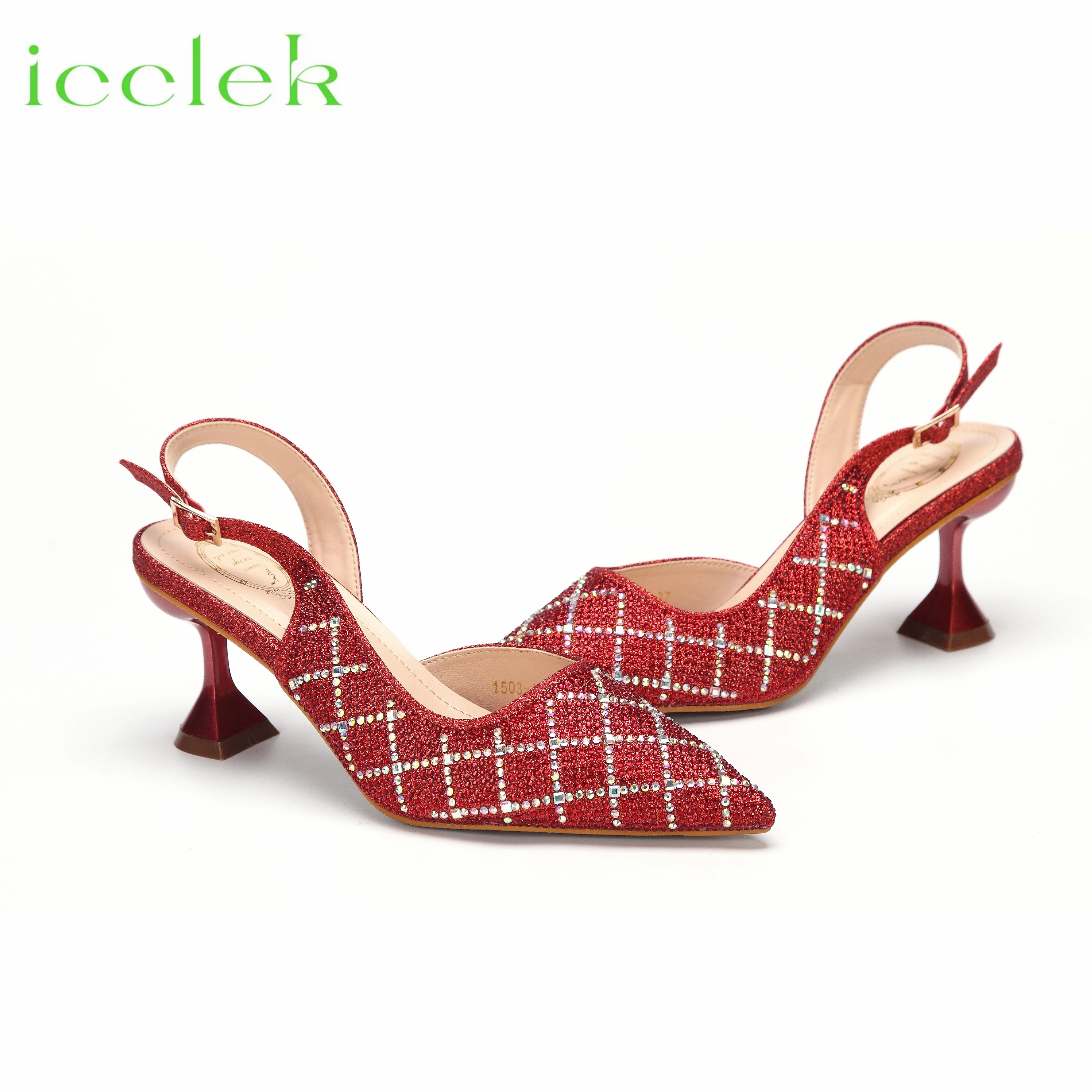 2023 New Coming Nigerian Red Color Women Pointed Toe Sandals  Shoes and Bag Set For Mature Offices Ladies in Dress