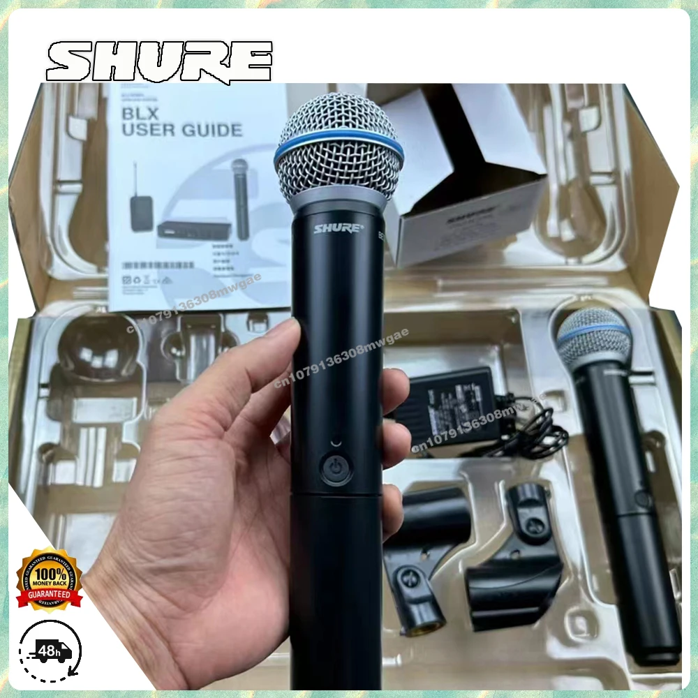 SHURE BLX288 BETA58A Wireless Microphone Dual Vocal System with 2 BETA58A Handheld Professional UHF 640-690MHZ Microphone