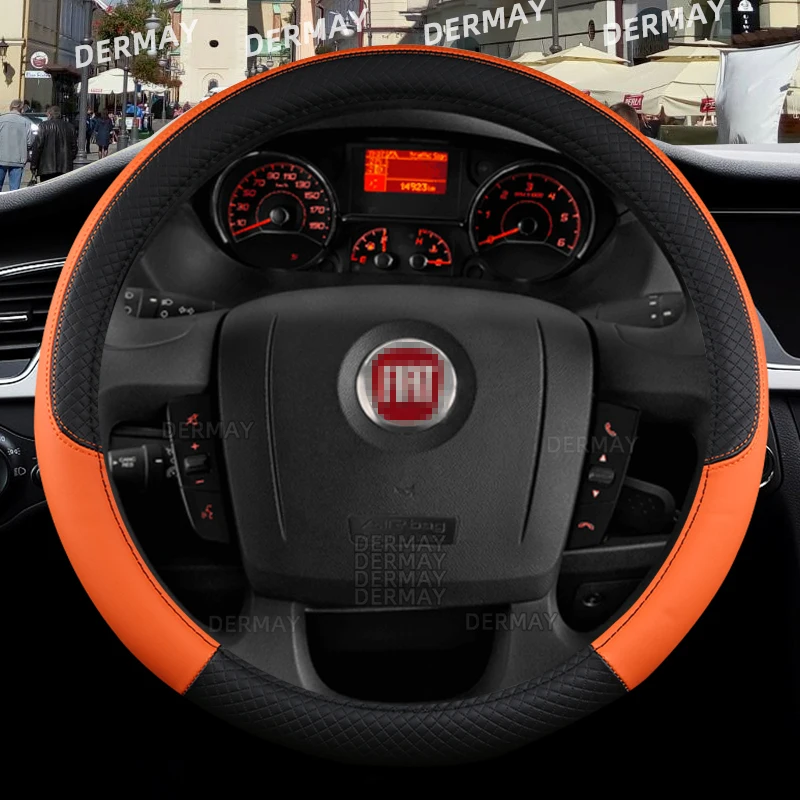 for Fiat Ducato Car Steering Wheel Cover PU Leather Non-slip High Quality Auto Accessories Fast Shipping