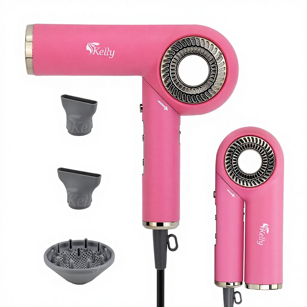 1900W Professional Salon Foldable Ceramic Hair Dryer Ionic Technology BLDC Motor Fast Drying Dual Voltage for Travel Use