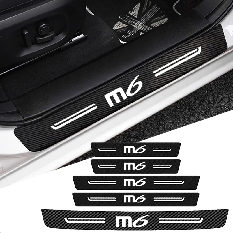 Car Door Threshold Sill or Mazda M6 Logo MPS MX5 Premacy MX30 Mazda3 Mazda6 Scuff Plate Leather Rear Trunk Bumper Guard Decals f