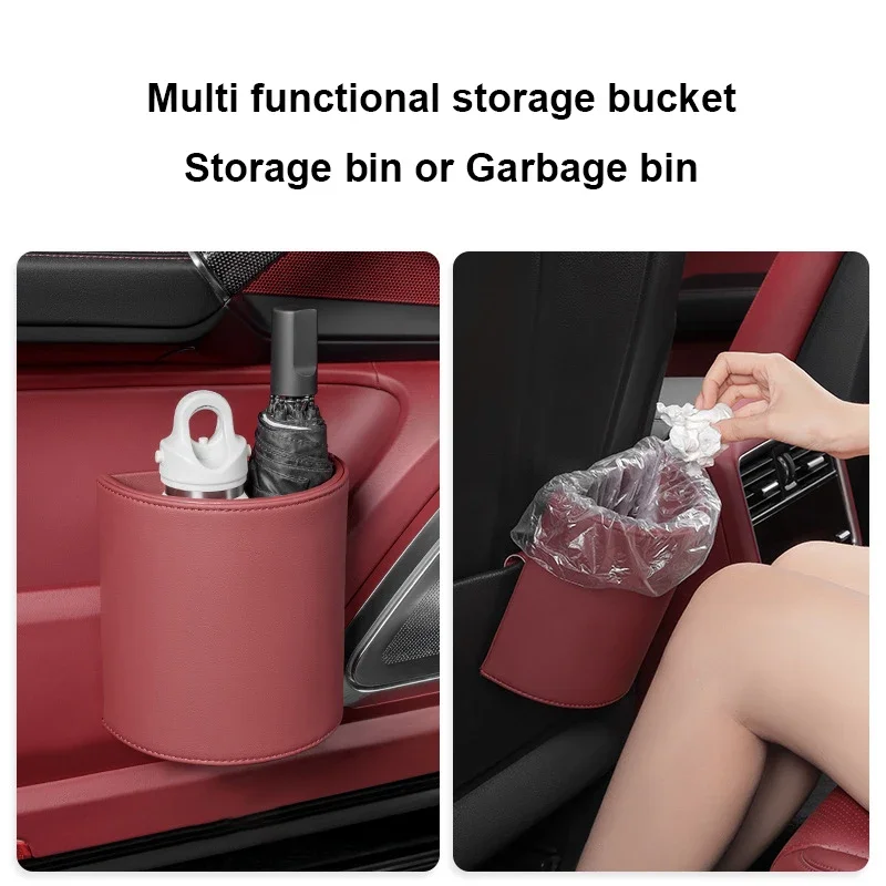 Car Trash Can Door Storage Box Umbrella Bag Hanging Portable Garbage Bin For Porsche Cayenne 9YA Macan 95B Panamera 971 911 718
