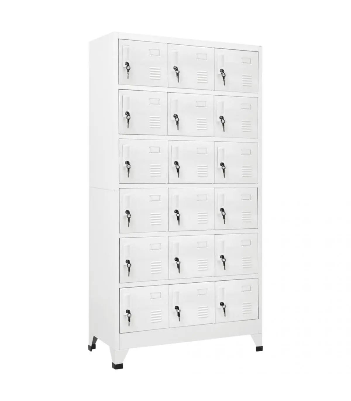 Lockers and lockers storage locker with 18 metal compartments 90x40x180 cm