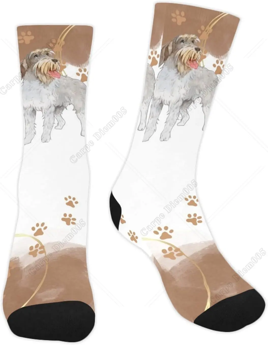 Men's Socks with Wirehaired Pointing Griffon Dog Pattern on Them Unisex Adult Cool Novelty Design for Work Gym Fitness Sports