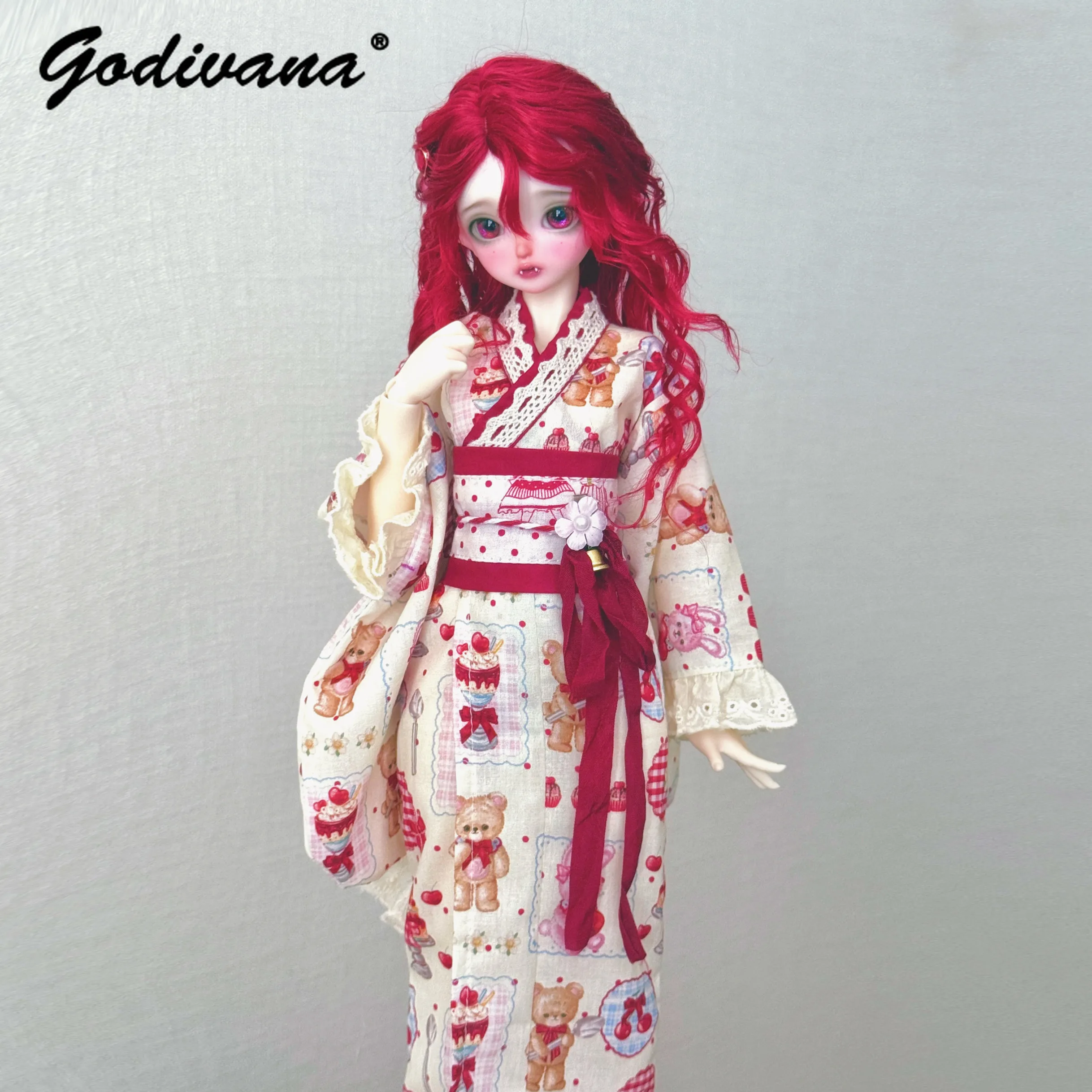 1/4 BJD Doll Yukata Kimono Set - Lace Ribbon Trim 评论和价格