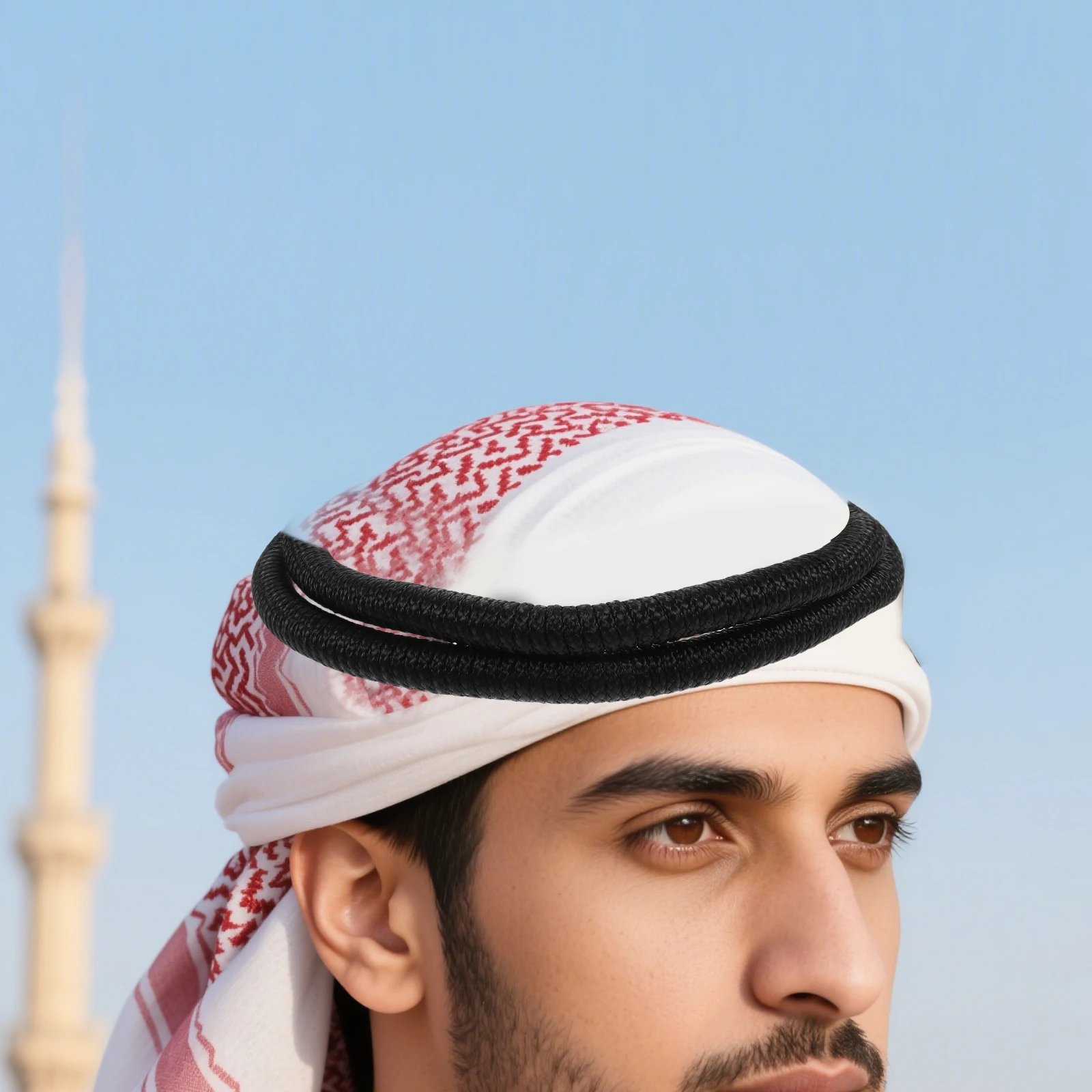 

Muslim Wrap Rope Men Scarf Headband Strong Secure Fit Perfect for Masquerade Carnival Stage Show Outdoor Gathering Arab Cultural