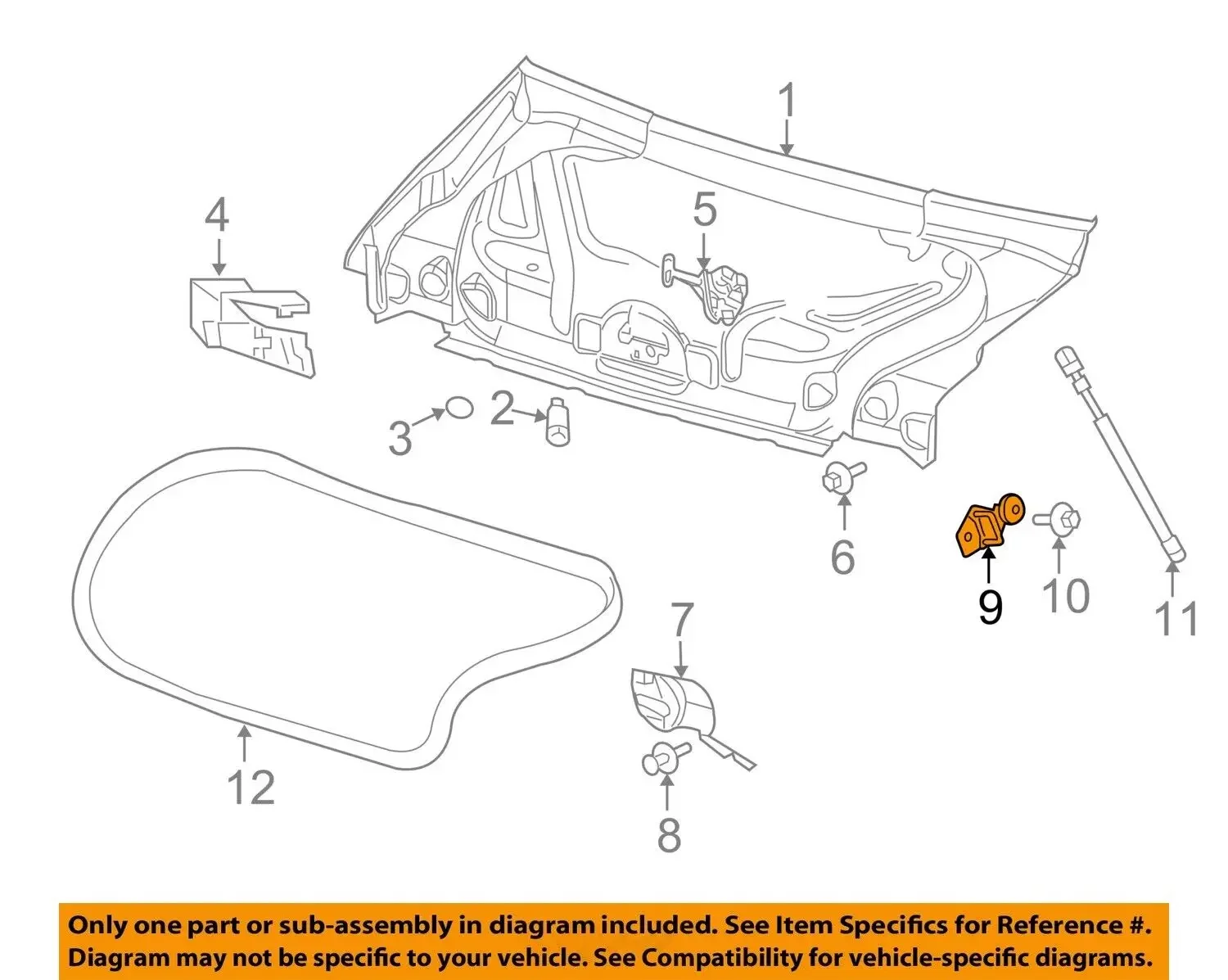 Trunk Lid-Lock Striker Fits for 200, Challenger, Sebring 4589653AB