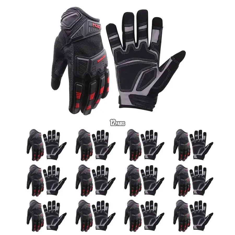 

Мужские рабочие перчатки с сенсорным экраном, перчатки для универсальных механиков, гибкая дышащая посадка с мягкой подкладкой для суставов пальцев