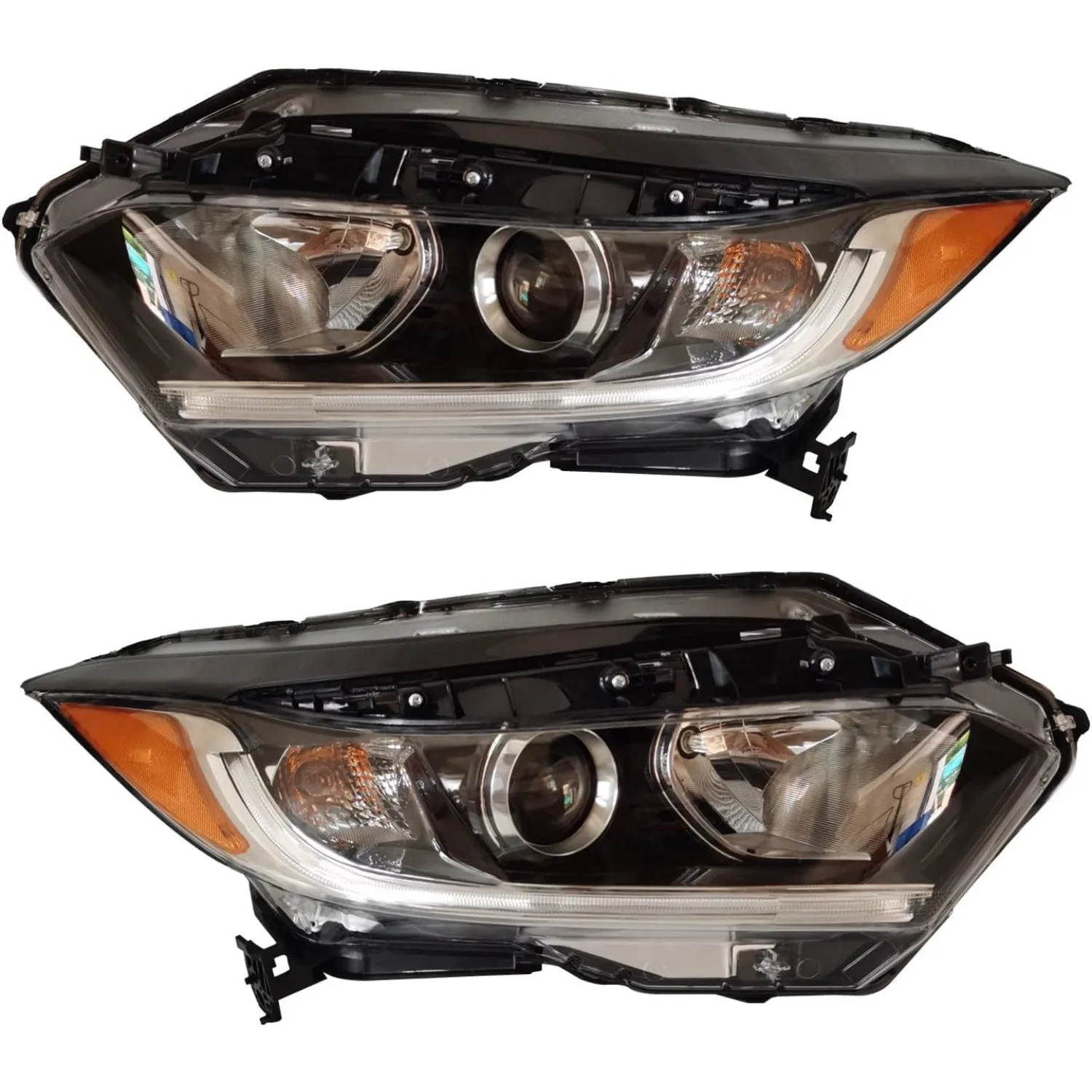 

For 2019 2020 2021 Honda HRV HR-V Halogen Headlight Headlamp Assembly w/LED DRL Black Housing Clear Lens (Left and Right Side)