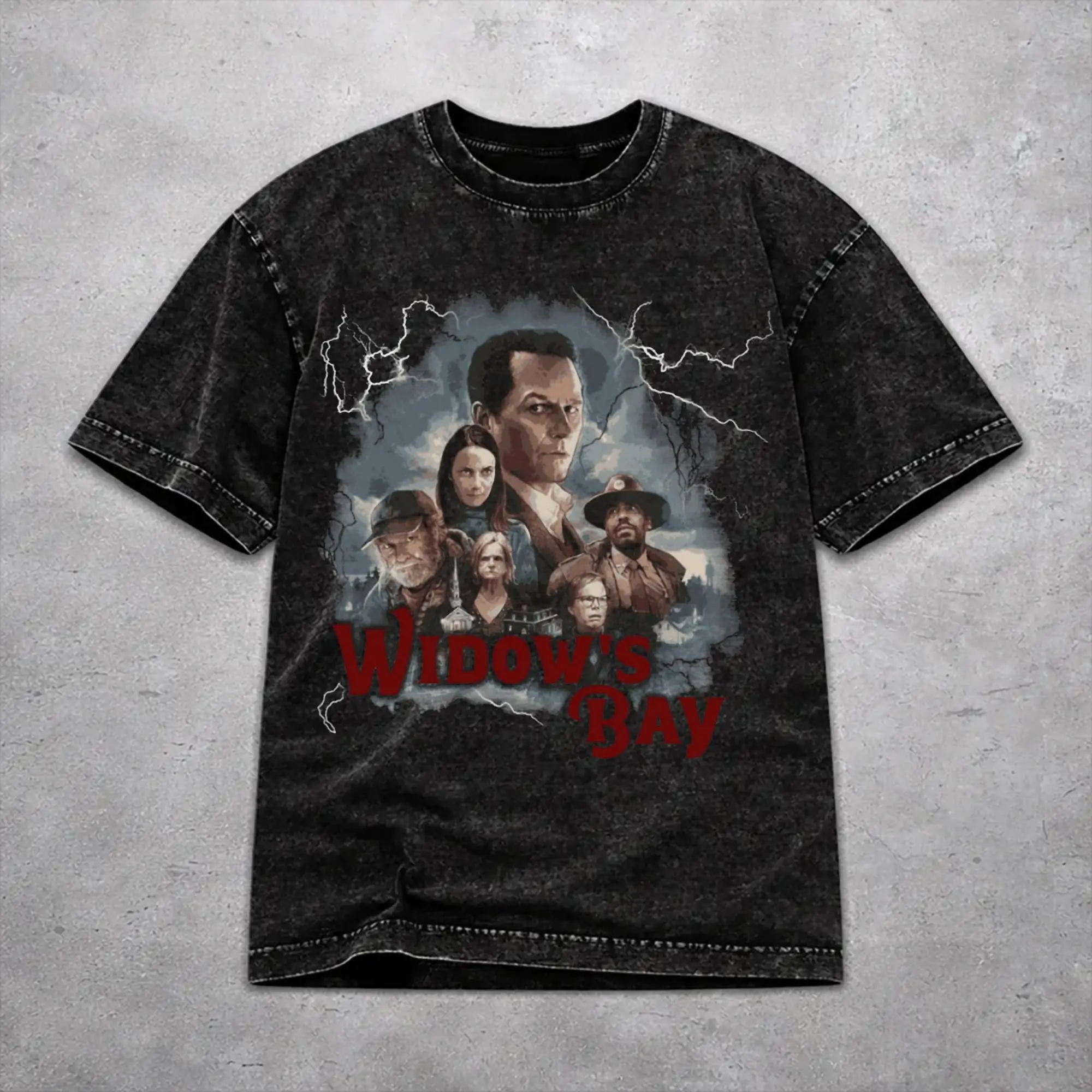 Men Women Vintage Washed T-shirts Widow's Bay Horror Movie 2026 Print T Shirt Accessories High Street  Tee Shirt