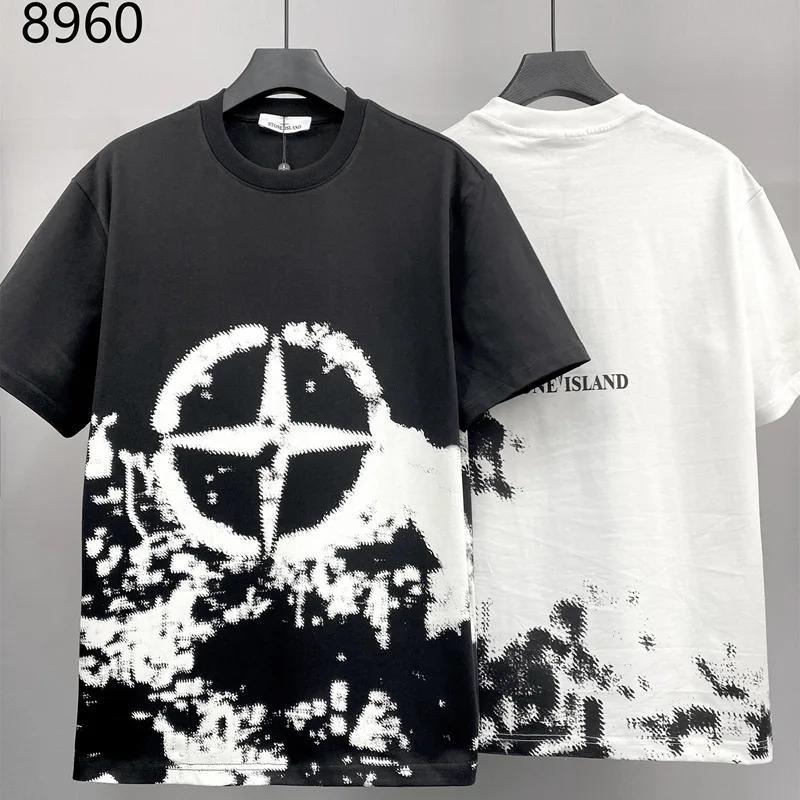 

Printed trendy brand short-sleeve t-shirt men's crew neck top base layer shirt couple T.