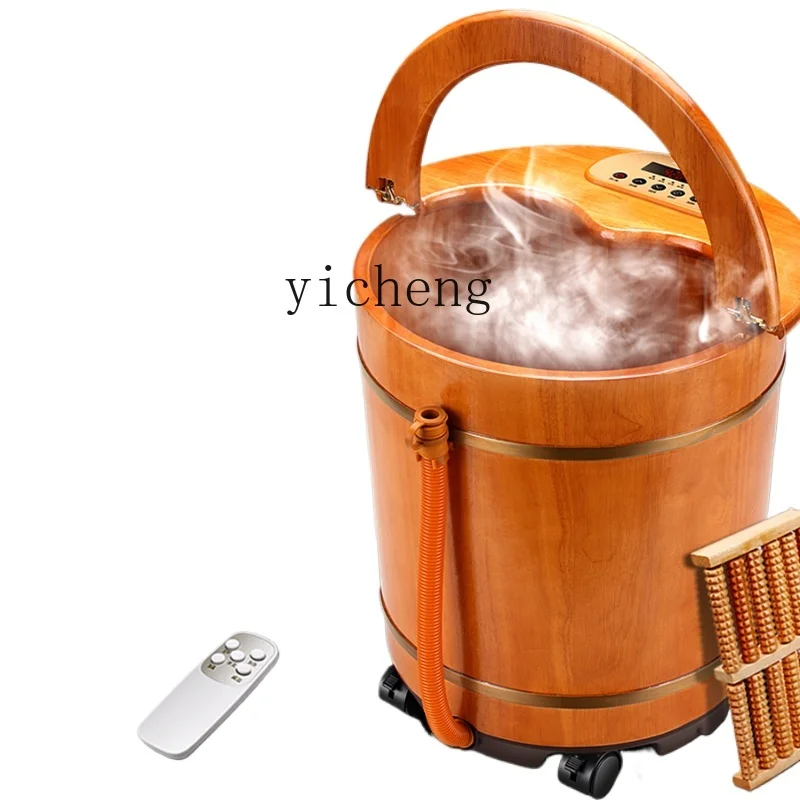 

Tqh Foot Bath Barrel Electric Massage Household Foot Bath Tub Automatic Heating Constant Temperature Calf Smart Wooden Barrel