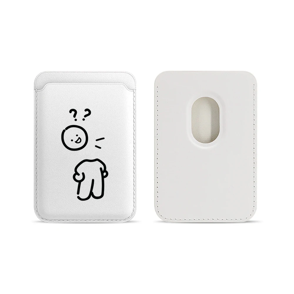 Minimalistische, stilvolle Leder-Kartenhülle für Magnetische Hüllen, geeignet für alle iPhone Magsafe-Kartenhüllen. – Detail 5