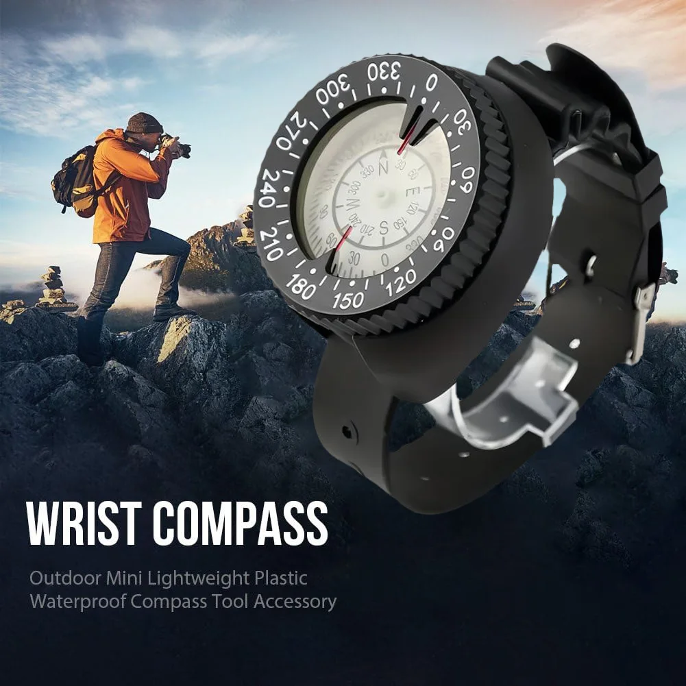 

Diving Wrist Watch Compass, Diving Underwater High Accuracy Professional Outdoor Waterproof Compass for Hiking Camping Climbing