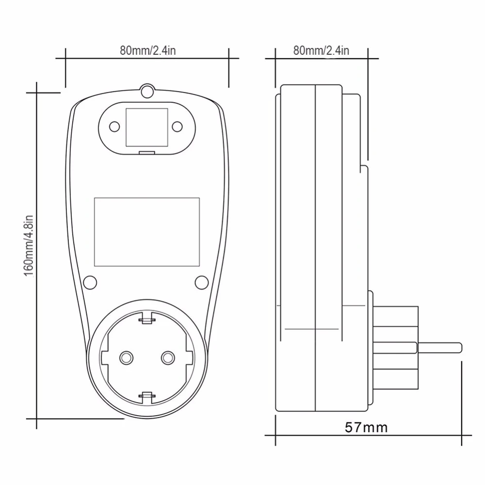 Digital LCD Display EU Plug Energy Meter Wattmeter Wattage Electricity Kwh Power Meter Socket Measuring Outlet Power Analyzer