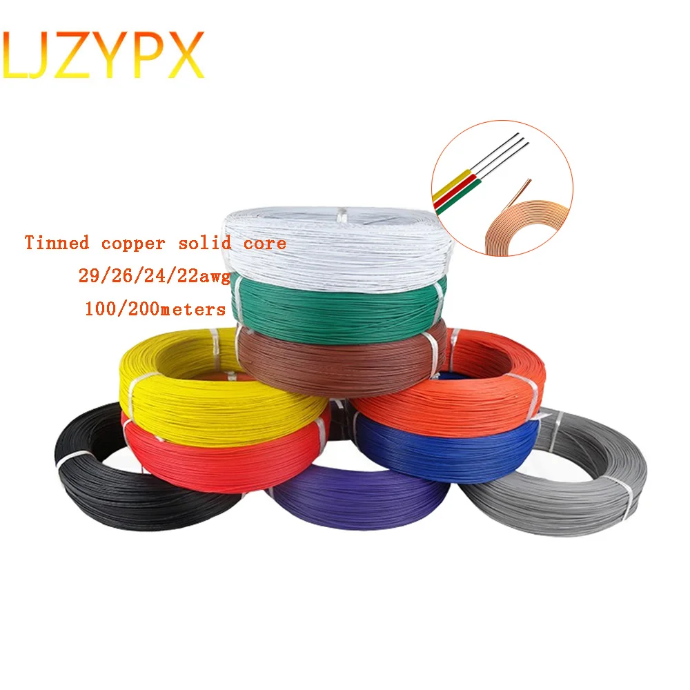 100/200m Tinned Copper Jumper Wire Cable 29/26/24/22awg Electric Breadboard Weld Connect Magnetic Ring Electronic OK Flying Wire