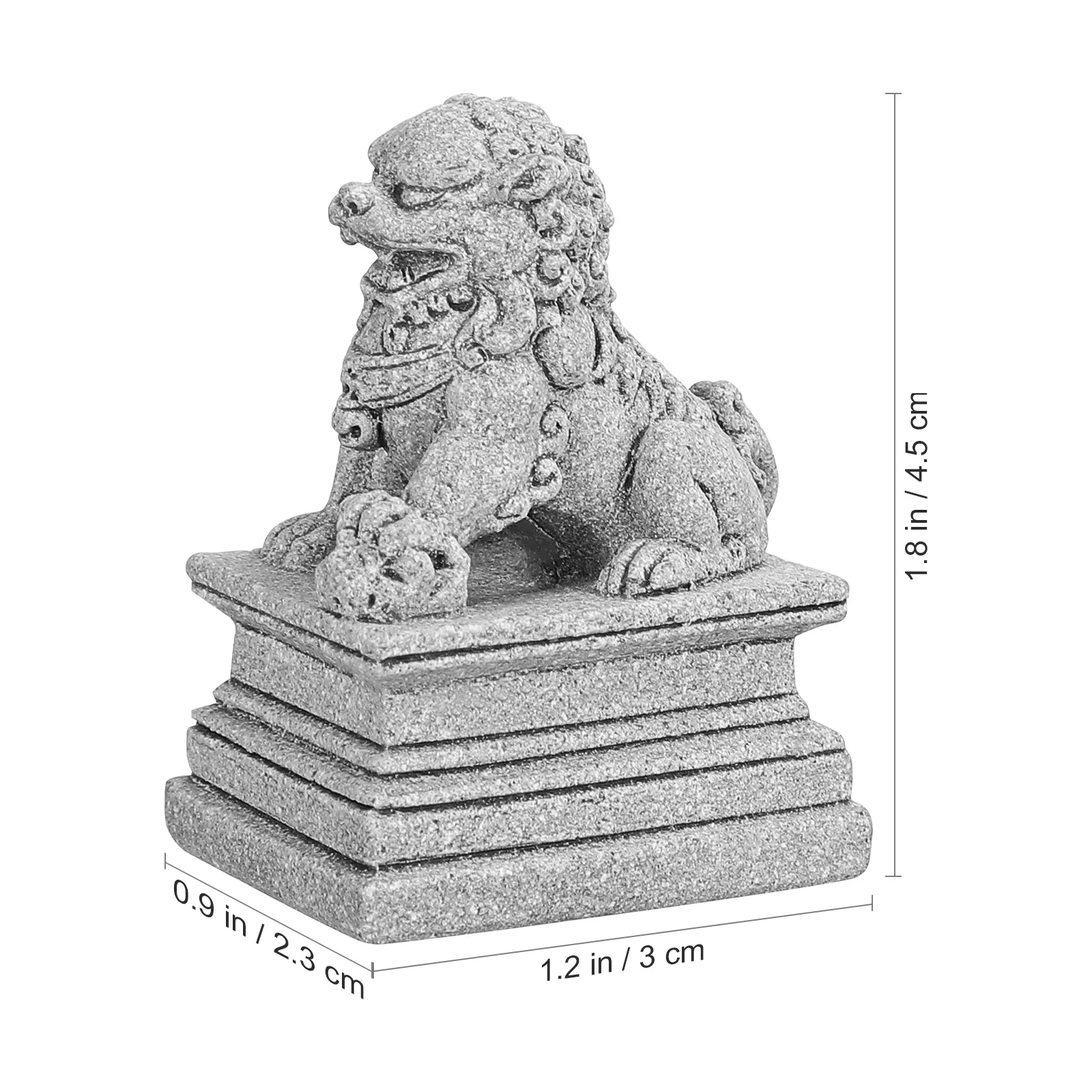2 قطعة الحجر الرملي الأسد النحت حجر صغير تمثال الأسد الصينية التقليدية فنغ شوي تمثال للسلامة الازدهار 4.5x3x2.2 سم #2