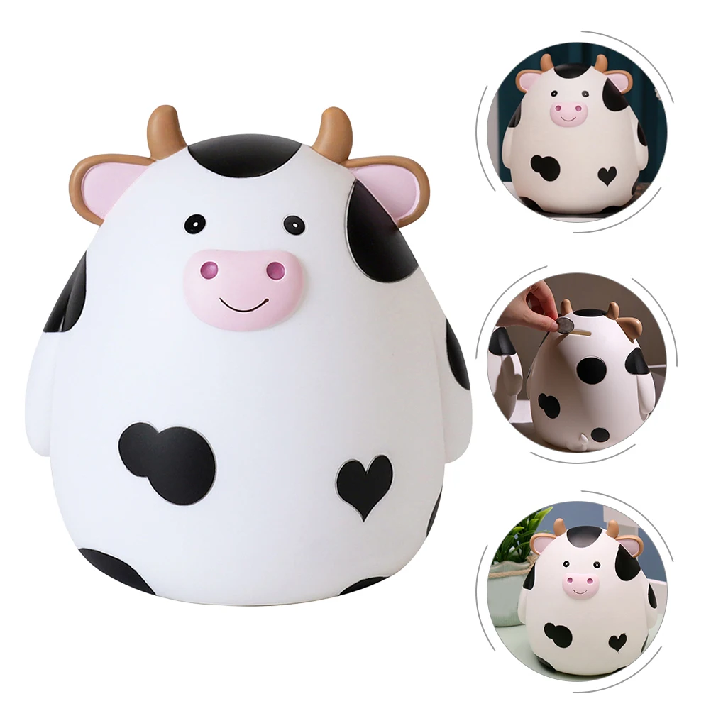

Animal Cute Money Bank Coins Change Saving Jar Cow Container White Boxes