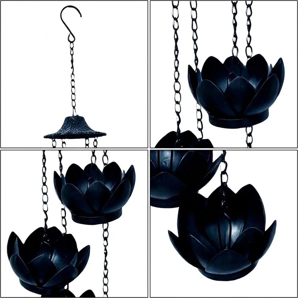 Rain Chain Flowerpot Hanging For Outdoor Garden Decoration And Gutter Drainage System Wind Chime  Rain Chain Flowerpot