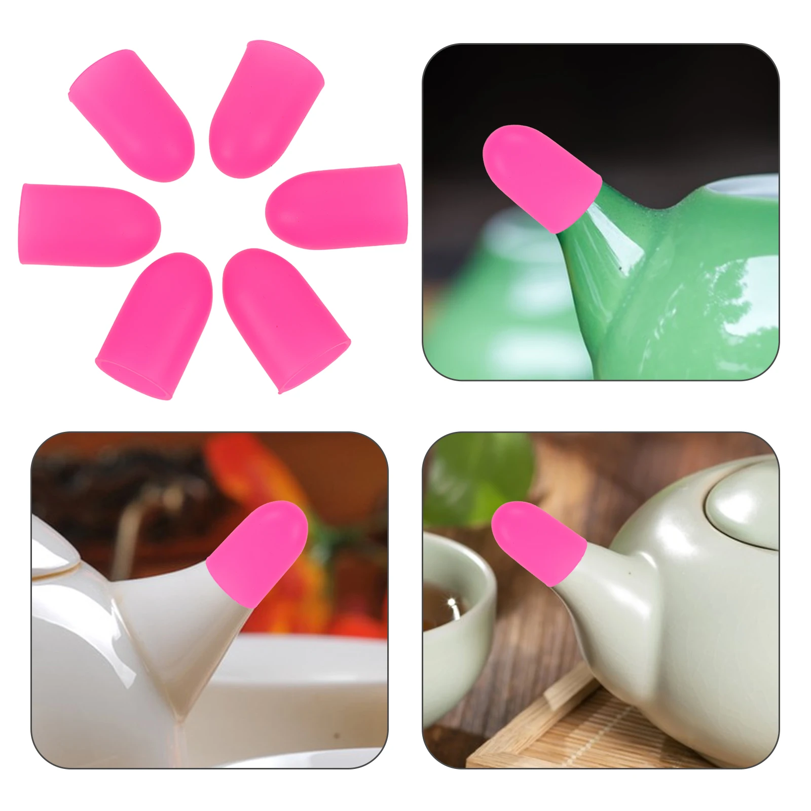 

6 pcs Silicone Spout Drip Coffee Pot Protector Leak Resistant Tea Kettle Dust Cap Universal Reusable Replacement Accessories