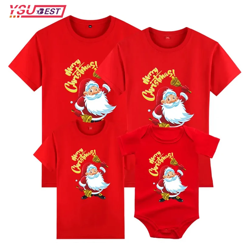 

Christma Clothes Family Matching Outfits Christmas Family Outfit Deer Santa Mother Kids Christmas Tshirt Mommy Daddy Baby Romper