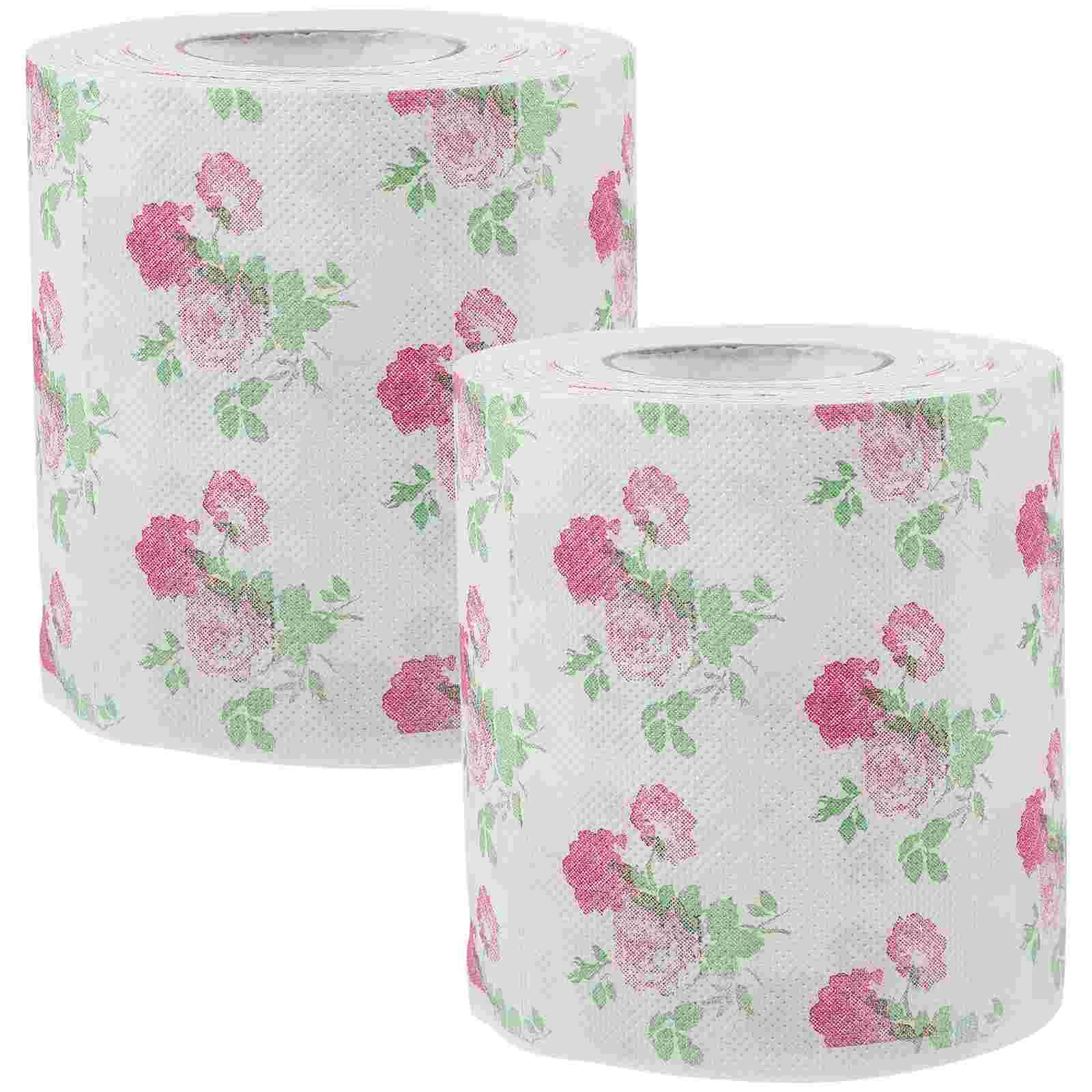 

2 Rolls Colored Toilet Paper Creative Tissue Tissues Towels Bulk Napkin Flowers Bath Dinner Wood Napkins