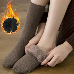 Soft Long Plush Men Socks Cold Resistant Pure Cotton Snow Socks Super Thick Solid Color Floor Socks Men